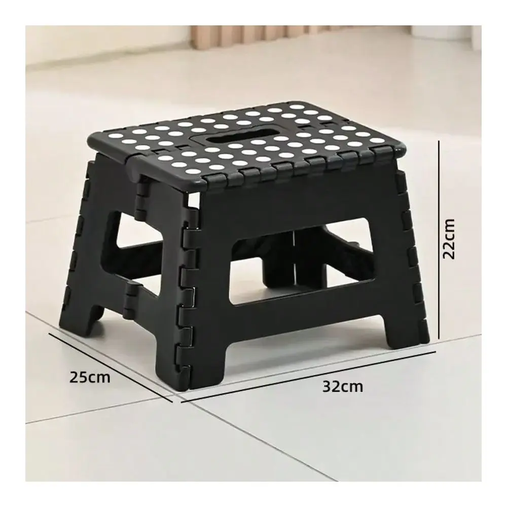 

Sturdy Folding Step Stool, 150kg Load Capacity, NonSlip Textured Top With Handle, Compact Foldable Footstool For Adult Bathroom
