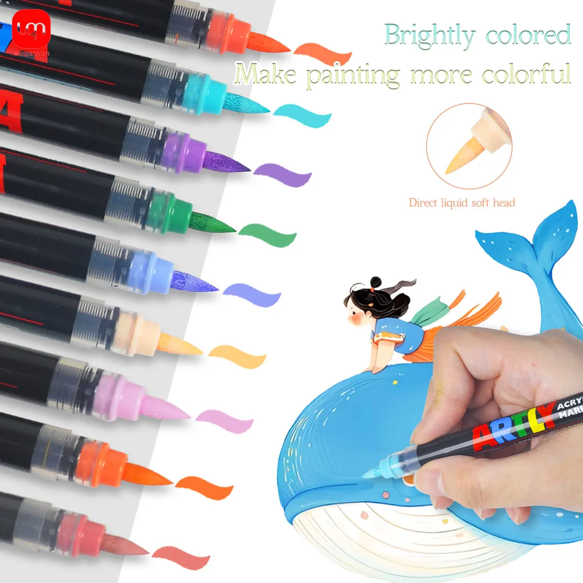 Picture 6: WQN-160 Colored Liquid Acrylic Markers Set, Writing and Creative Drawing Pens,Suitable for Stones,Cups,Ceramics,Glass Materials