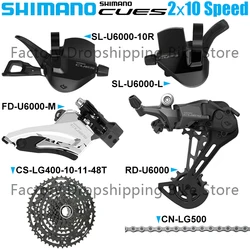 SHIMANO CUES U6000 2X10 Speed MTB Bike Derailleur Groupset CS-LG400 10-48T Cassette Sprocket LG500 Chain Bicycle Original Parts