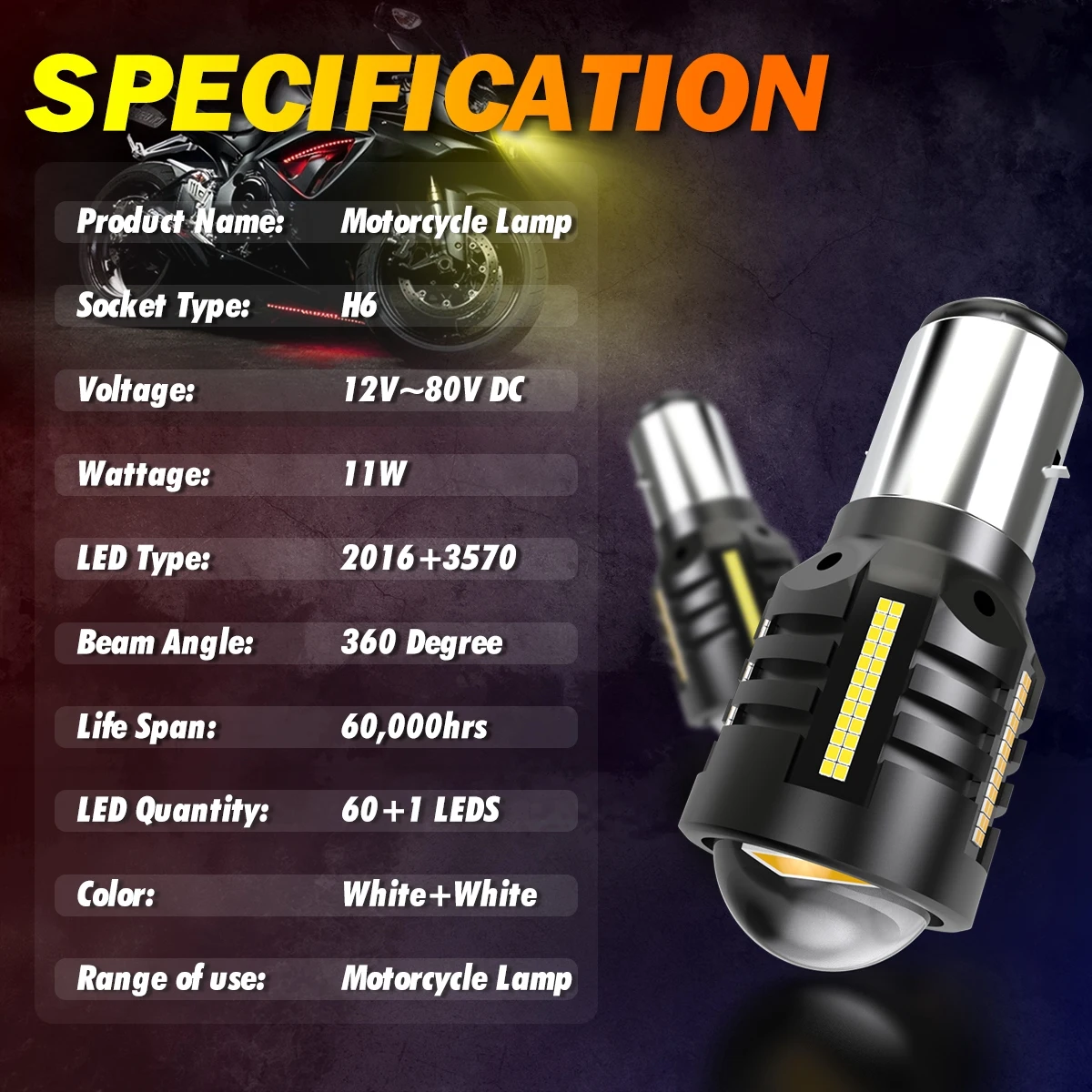 1pc H6 BA20D LED High Low Beam Canbus No Error Car Motorcycle Headlight Bulb CSP Fanless LED Light Auto Moto Headlamp P15D H4