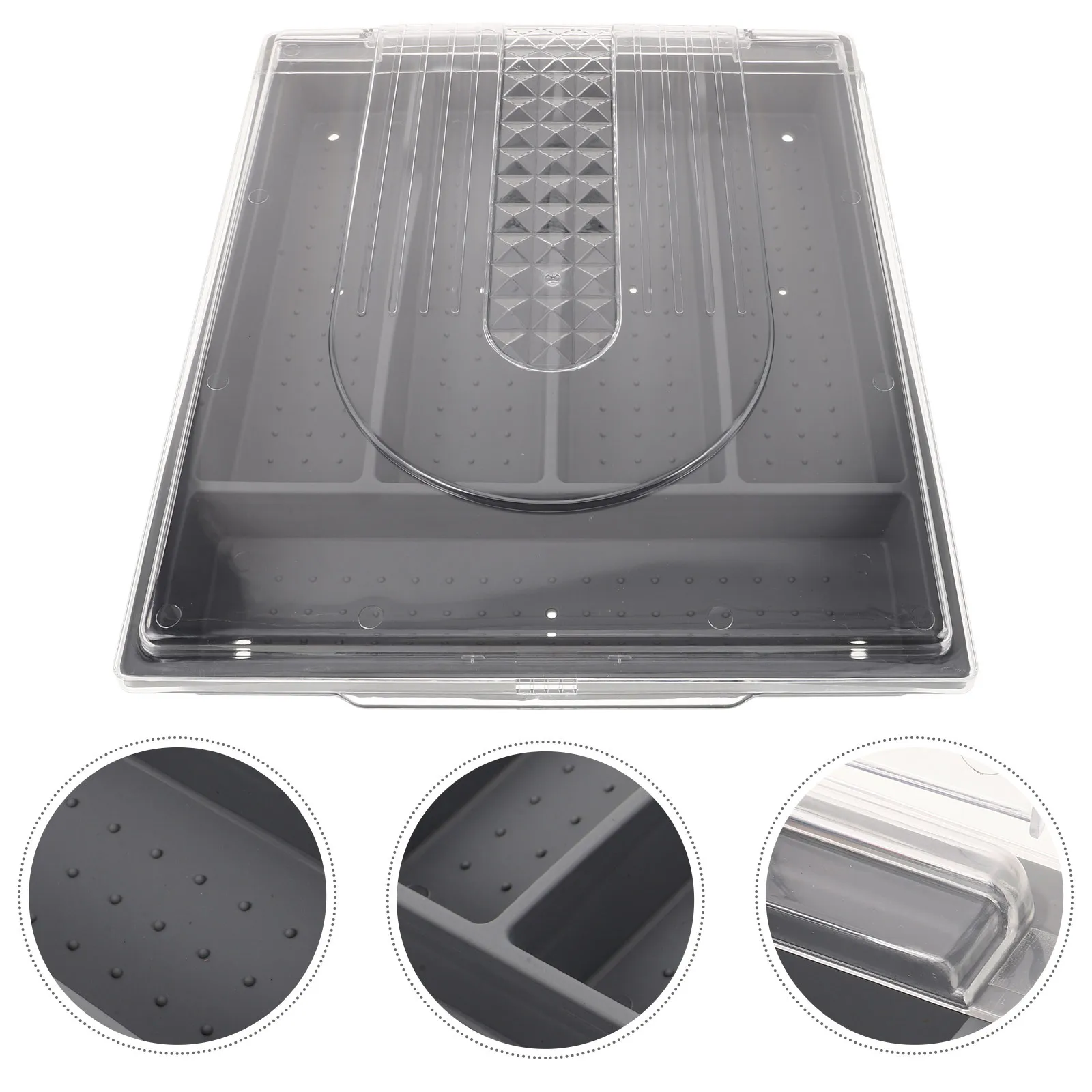 

Dustproof Storage Box Large Capacity Grid Design Kitchen Drawer Organizer Cutlery Tray Reusable Utensil Container