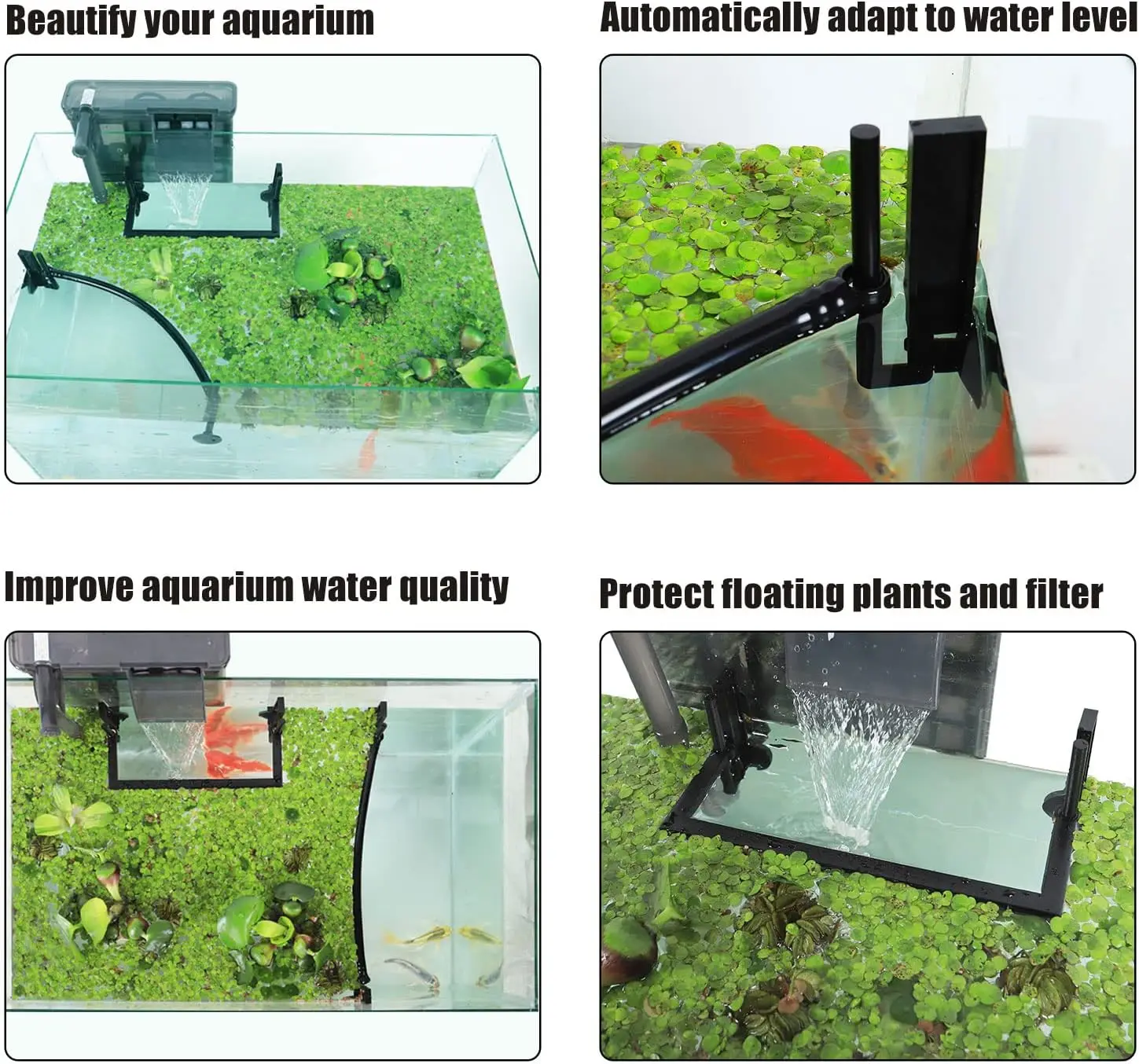 Aquarium Floating Plant Corral, Intercepting Floating Plants From Filters and Heaters, Adjustable Height with Water Level