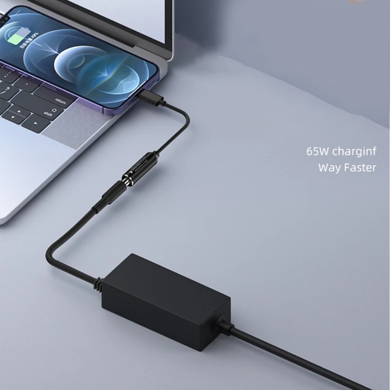 DC2.5x0.7mm/3.5x1.35 مللي متر/4.0x1.7 مللي متر/4.5x0.6 مللي متر/4.8x1.7 مللي متر/5.5x1.0 مللي متر/5.5x2.1 مللي متر/5.5x2.5 مللي متر أنثى إلى نوع-C ذكر محول موصل كابل