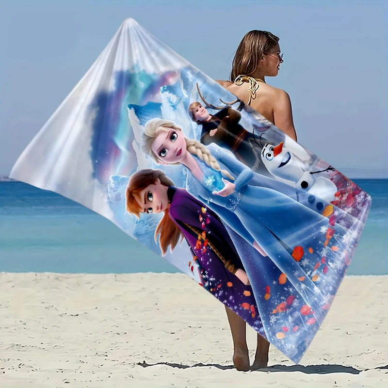 

Princess Elsa Beach Towel-Ultra Fine Fiber, Frozen Cartoon Lightweight Quick Dry for Beach Fun, Travel & Swimming Easy To Store