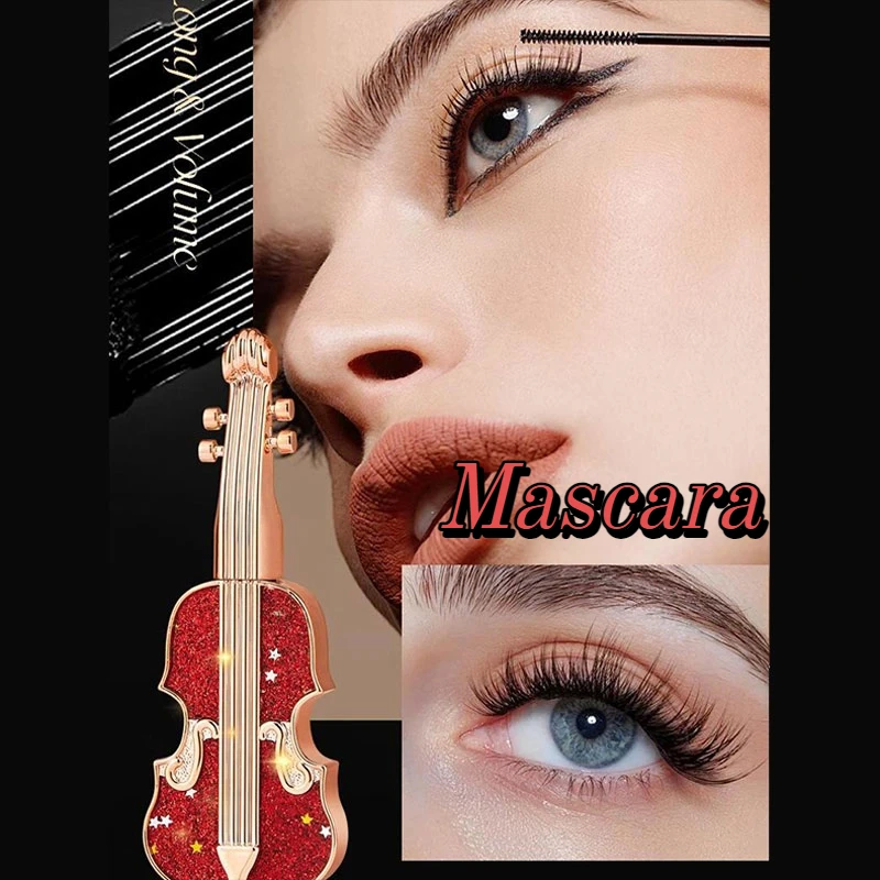 Violin Mascara Long-lasting Makeup Long Curling Shaping Mascara Natural Black Waterproof Sweat-proof Thick Lengthening Mascara