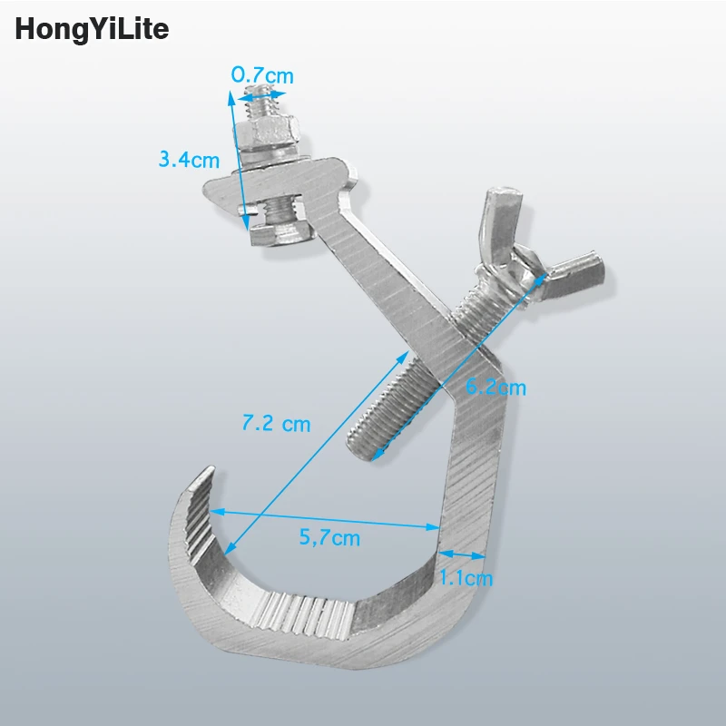 

HongYiLite Aluminum DMX Stage Light Hook For DJ Disco Party Lights LED Par Moving Head Lighting Equipment Security Clamp