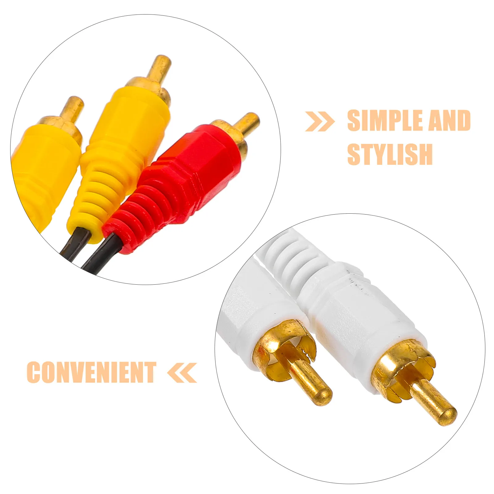 Video Wire to Stereo Cable 3M PVC Copper Clear Transmission TV Auxiliary Cord Audio Video Composite Cable