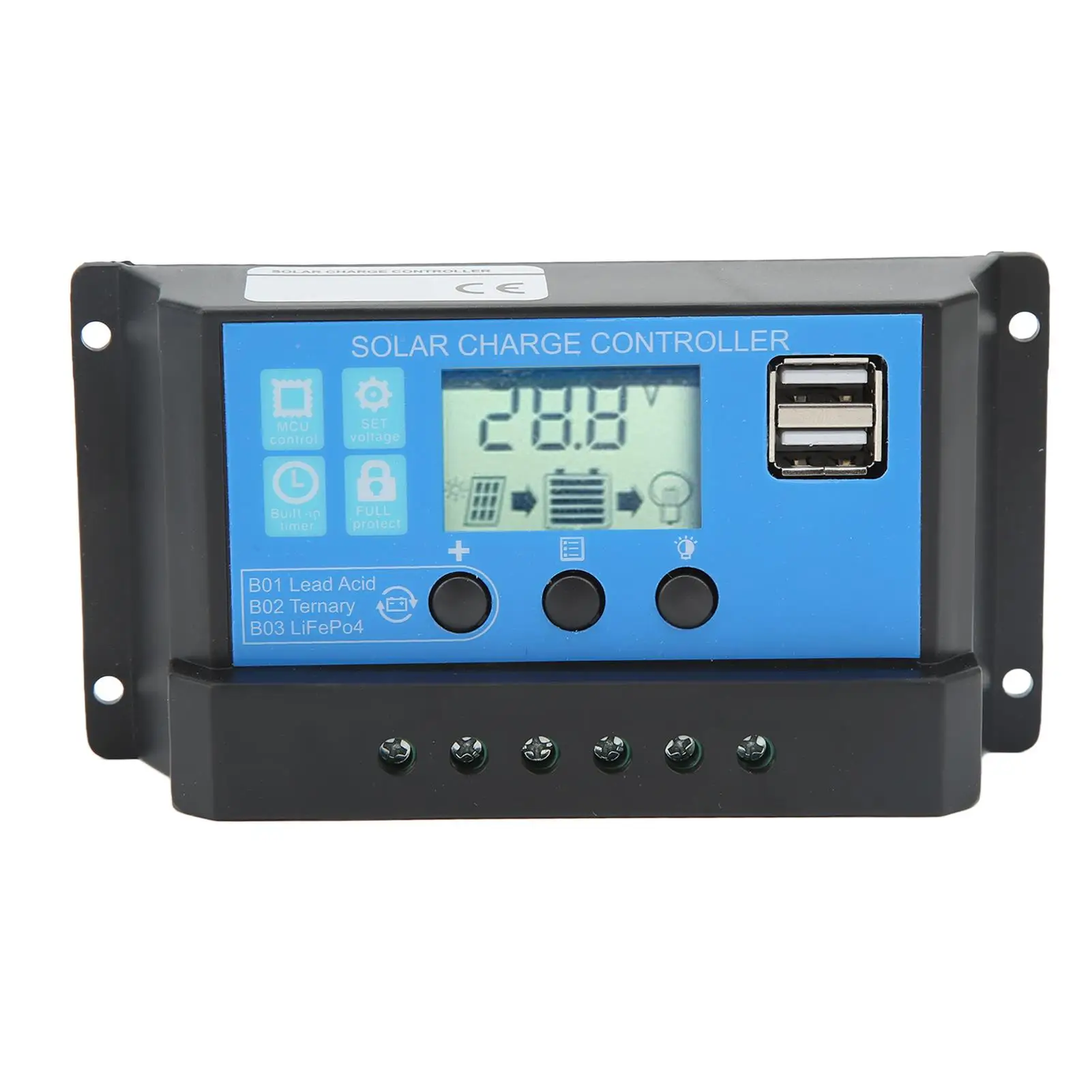 Dual USB Solar Charge Controller Regulator for home Solar Panels - Efficient Energy Management