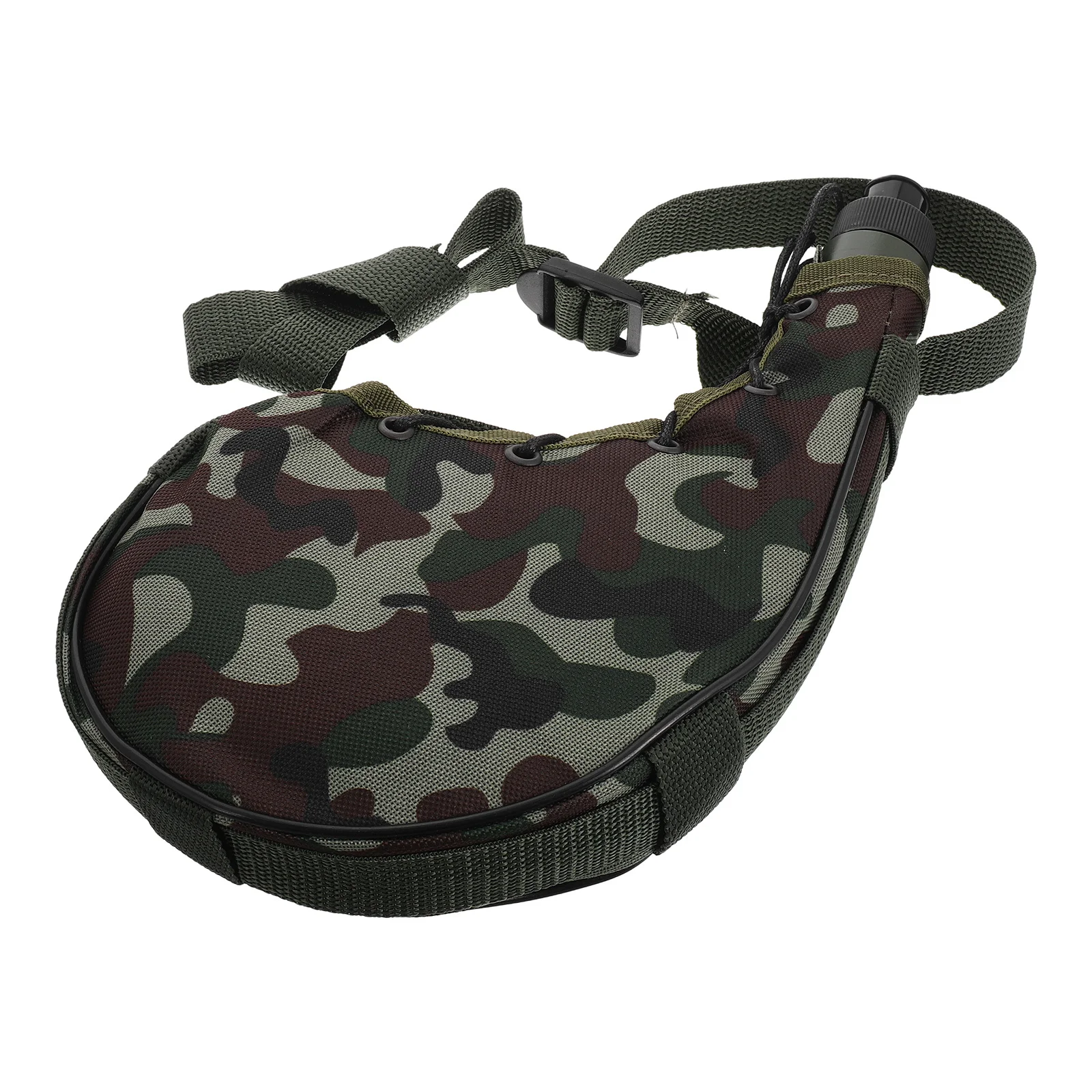 กระเป๋าใส่ขวดน้ำลายพรางสำหรับกีฬากลางแจ้งแบบพกพา ดีไซน์เข็มขัดคาดเอว ความจุขนาดใหญ่ เหมาะสำหรับการตั้งแคมป์ เดินป่า ปั่นจักรยาน ตกปลา