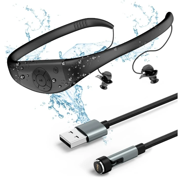 Auriculares digitales de oreja abierta, reproductor de Mp3 impermeable Ipx8, conducción ósea, reproductor de música Mp3 para natación