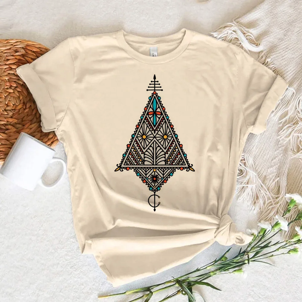 Amazigh tshirt women printed design active wear Y2K top girl designer anime manga clothing