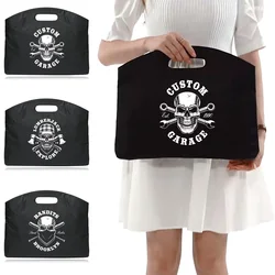 Briefcase on Business Trip Handbag Unisex Work Laptop Bagfor MacBook Lenovo Skull Print Pattern Conference Document Bag
