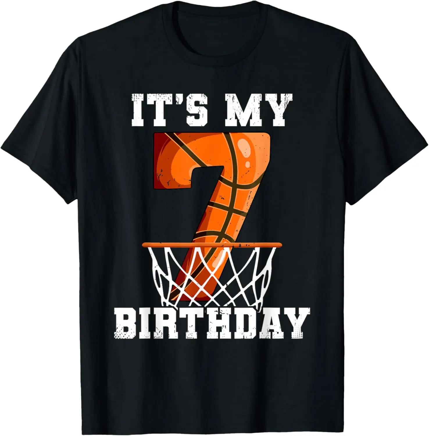 7th Birthday Basketball T-Shirt