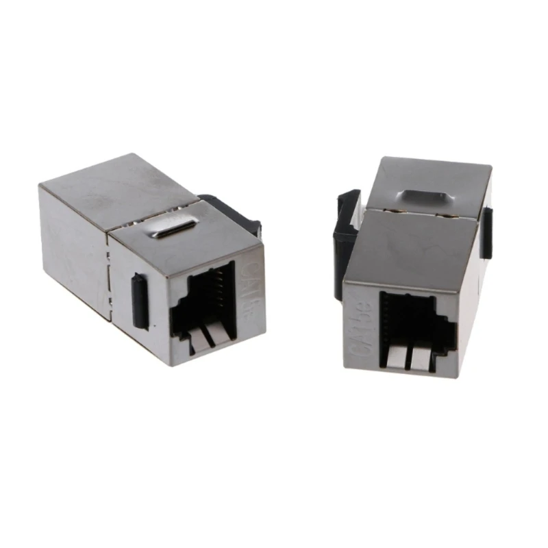 2 Stück Cat6 RJ45 Keystone-Buchsen, schmales Profil, Ethernet-Wandbuchse, geschirmt, Cat6