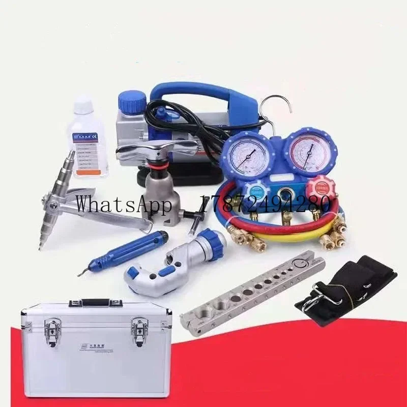 DSZH WK-7P Refrigeration /Air Conditioning Refrigeration Repair Tool Kit Set,Vac-uum Pump and Tube Expander To-ol,pressure Gauge