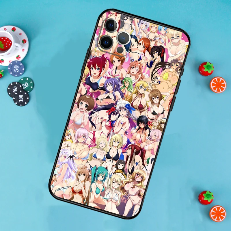 أنيمي الصيف بيكيني الفتيات قضية الهاتف ، غطاء آيفون 15 ، 11 ، 12 ، 13 ، 14 برو ماكس ، ميني ، X ، XR ، XS ، ماكس ، SE ، 2020 ، 7 ، 8 Plus #5