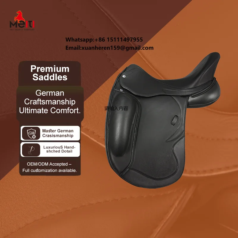 

Noble Grace Balance Horse Saddle English Dressage Saddle Bess Leather Deep Seat Straight Flap Training Competition Riding