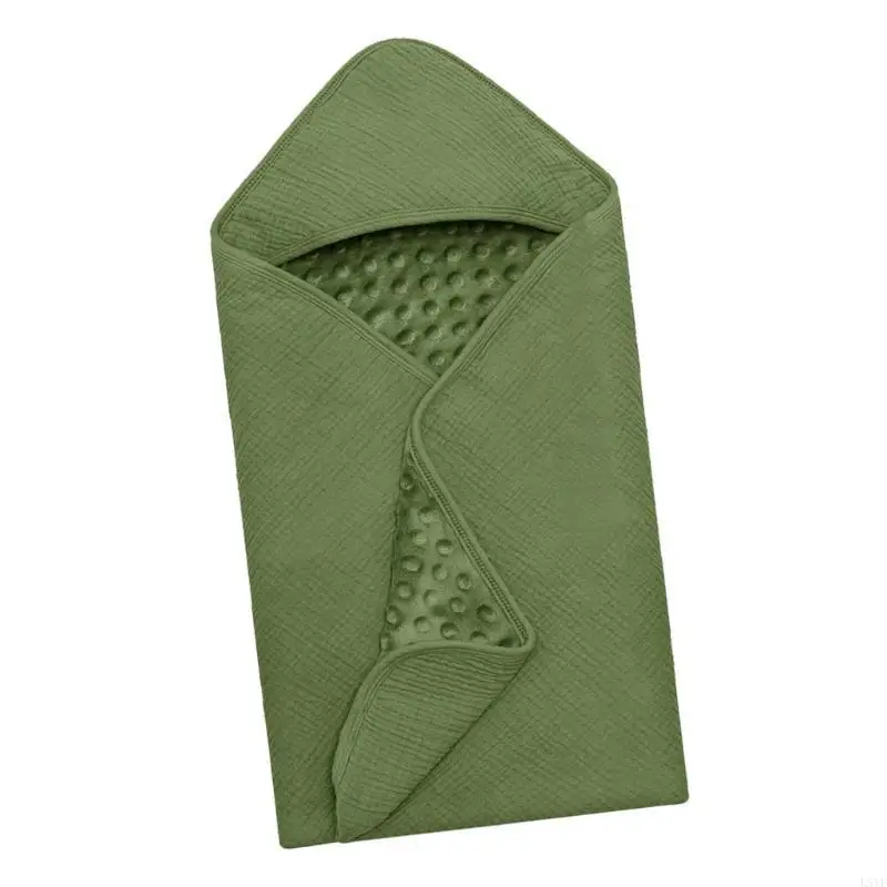 

L5YF Newborns Bath Towel Cotton Breathable Washcloth 75x75cm Large Size Multi Use Swaddles Blanket with Quick Dry Technology
