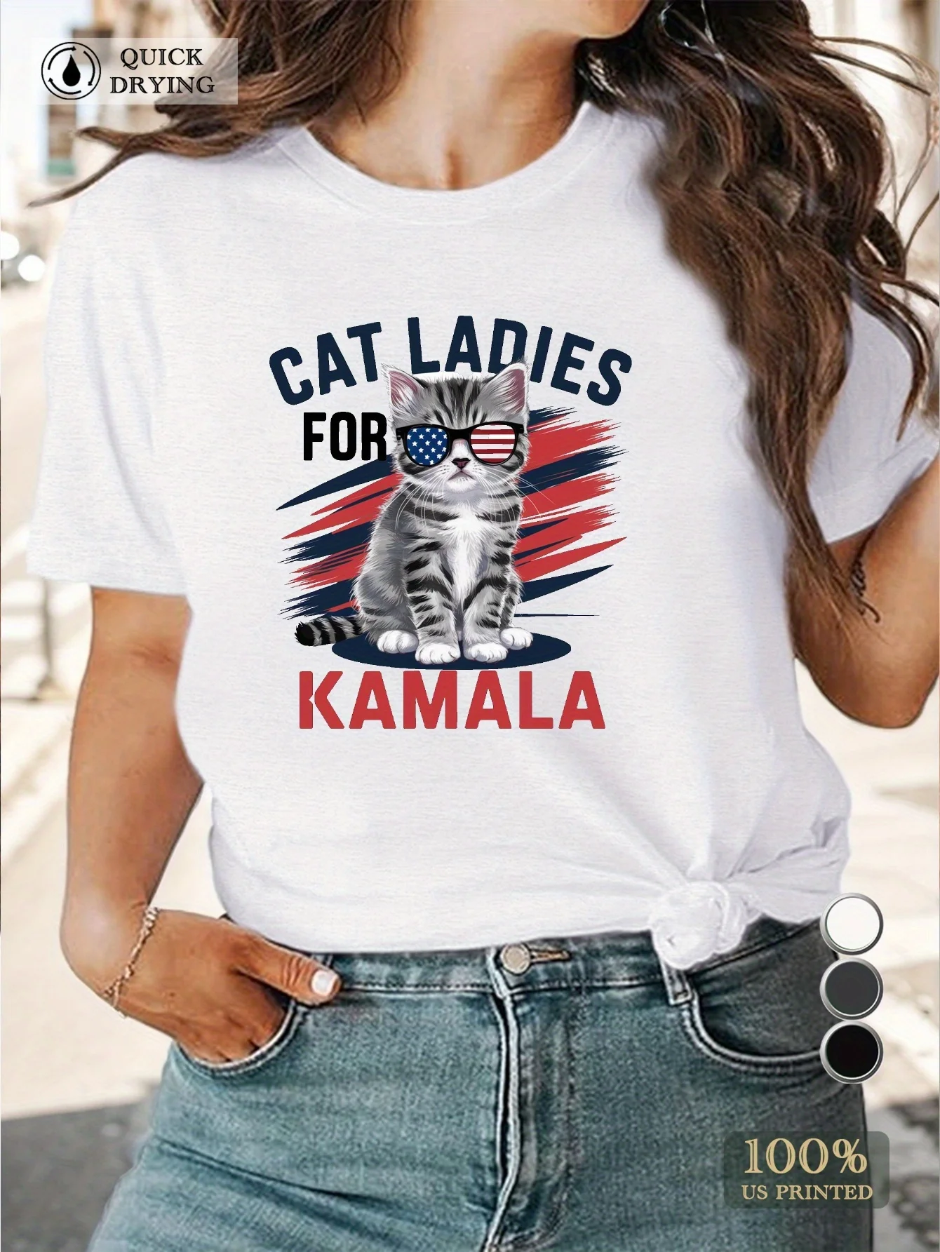 Stylish gray tabby kitten women's comfit t-shirt