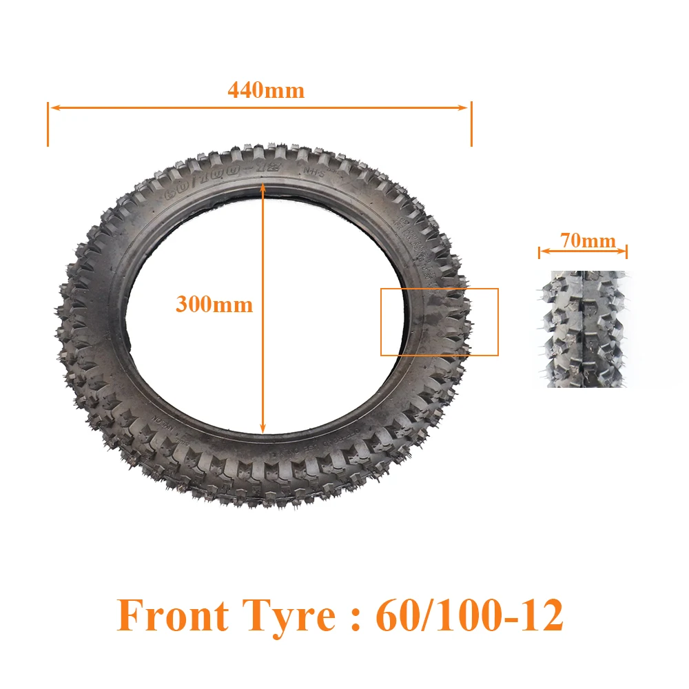 60/100-12 80/100-10 타이어 내부 튜브, 전기 자동차, 전기 세발 자전거 2.50, 2.75-12 오프로드 타이어 모노휠, 12 인치 Ty