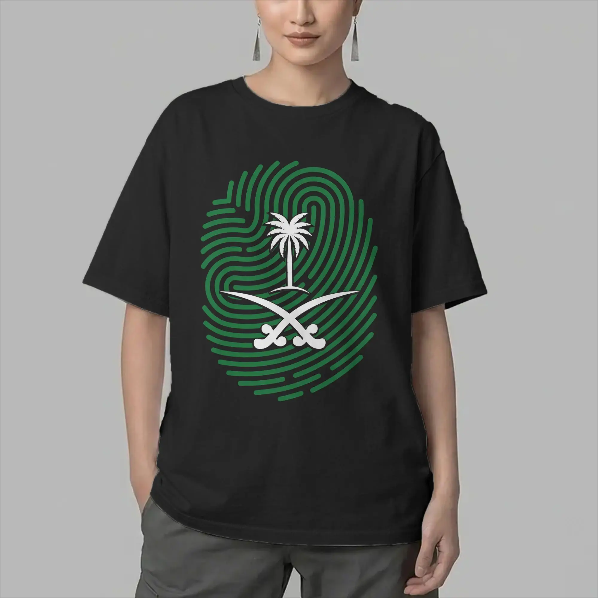 Saudi Arabia National Day T Shirts Men's  100% Cotton Casual T-Shirt Crewneck  Tees Short Sleeve Clothes Gift Idea