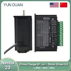 YunDuan Nema23 57mm CNC Kit Stepper Motor Driver Power Supply Mach 3 Kit 1.2Nm 2Nm 3NM 2 Phase for CNC Engraving Milling Machine