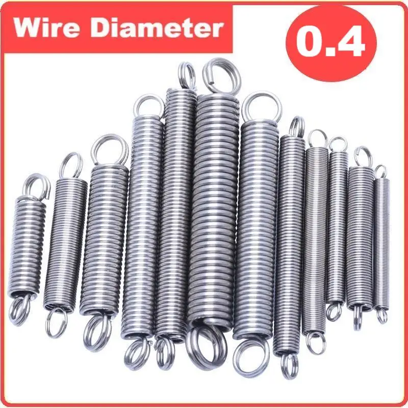 

304 stainless steel pull spring double loop closed hook and loop,Wire Dia0.4mm,Outer Dia 3/4mm,Length240/260/280/300mm.