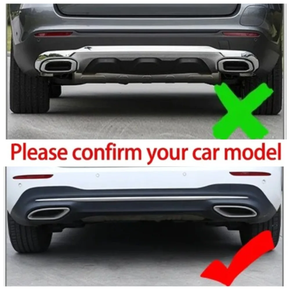 For Mercedes Benz A B C E GLA GLC GLE GLS CLS Class Stainless Steel Car Rear Exhaust Muffler Pipe Cover Trim Tail Throat Frame