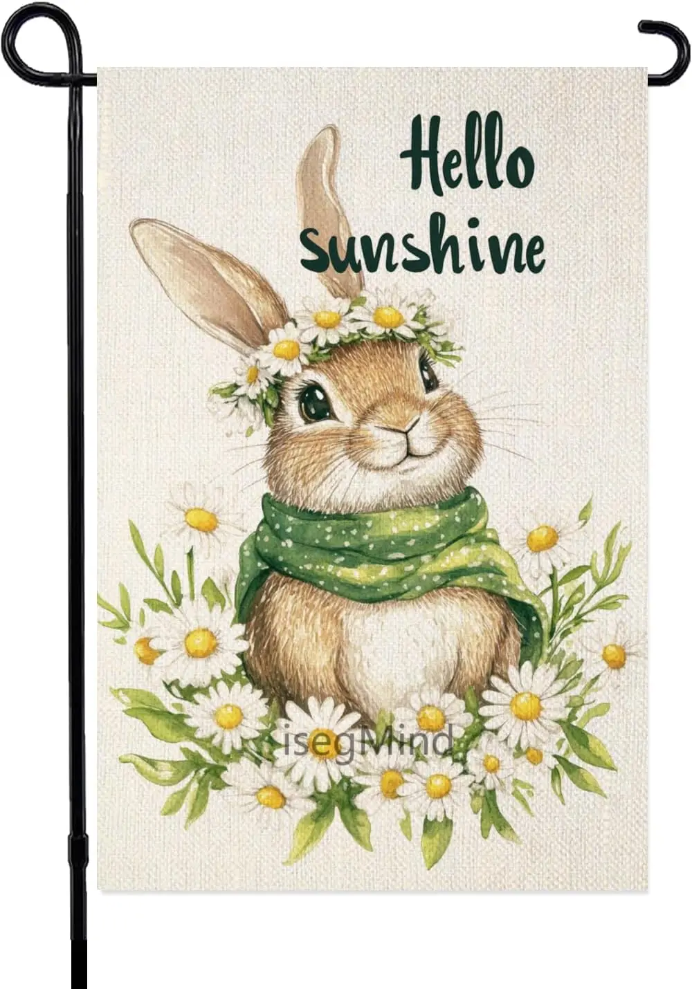 Hello Sunshine Garden Flag Spring Summer White Daisy Rabbit Garden Flags 12x18 Inch Double Sided Farmhouse Yard Flag Spring  yyi