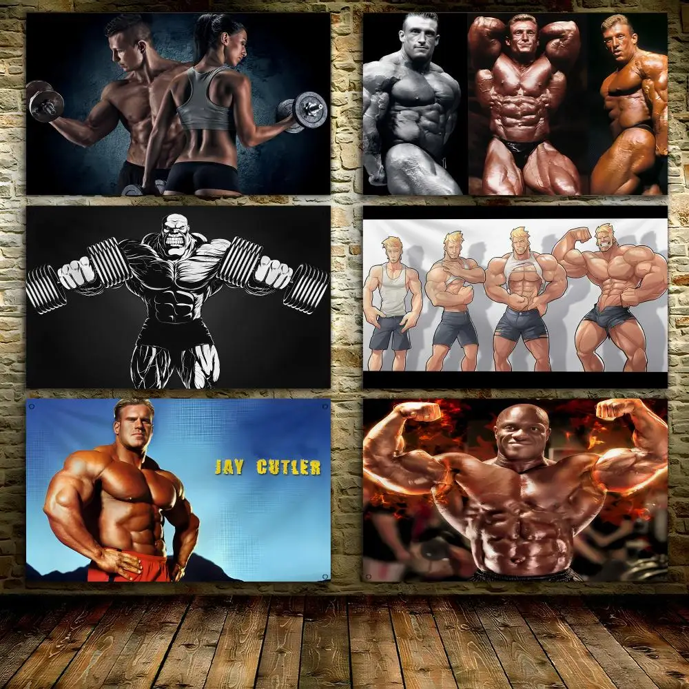 Bodybuilding G-GYM1 Flags Custom Wall Hanging Background Art Banner For Bedroom Home Living Room Outdoor Decor