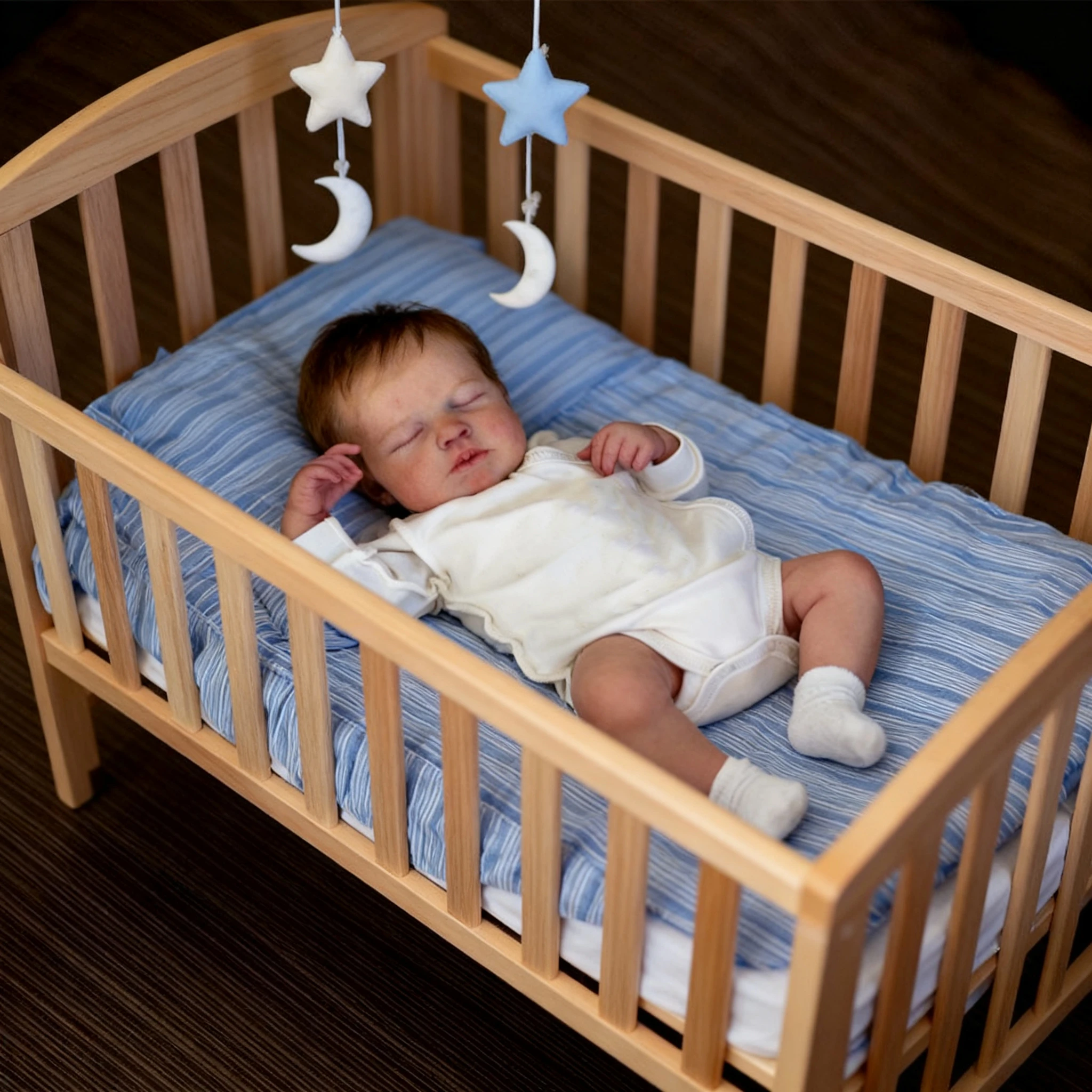 NPK 19''3D Skin High Quality Gift Full Body Soft Vinyl Reborn Loulou Newborn Baby Size Lifelike Bebe Birthday Christmas Gifts