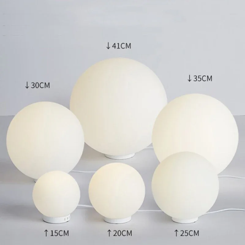 Creative Glass Ball Table Lamp Frosted Globe Table Lights for Bedroom Beside Lamp Nightstand Lamp Living Room Home Art Decor Led