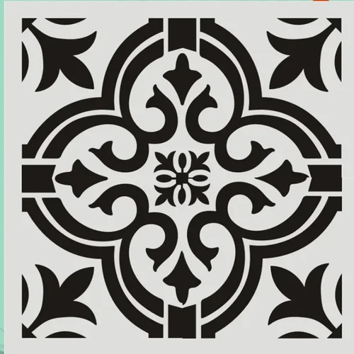 Imagen 2 del producto Plantilla de pintura DIY de 30x30cm, modelo de patrón de flores retro, papel encerado, azulejo, pared, suelo, muebles, molde decorativo, mandala