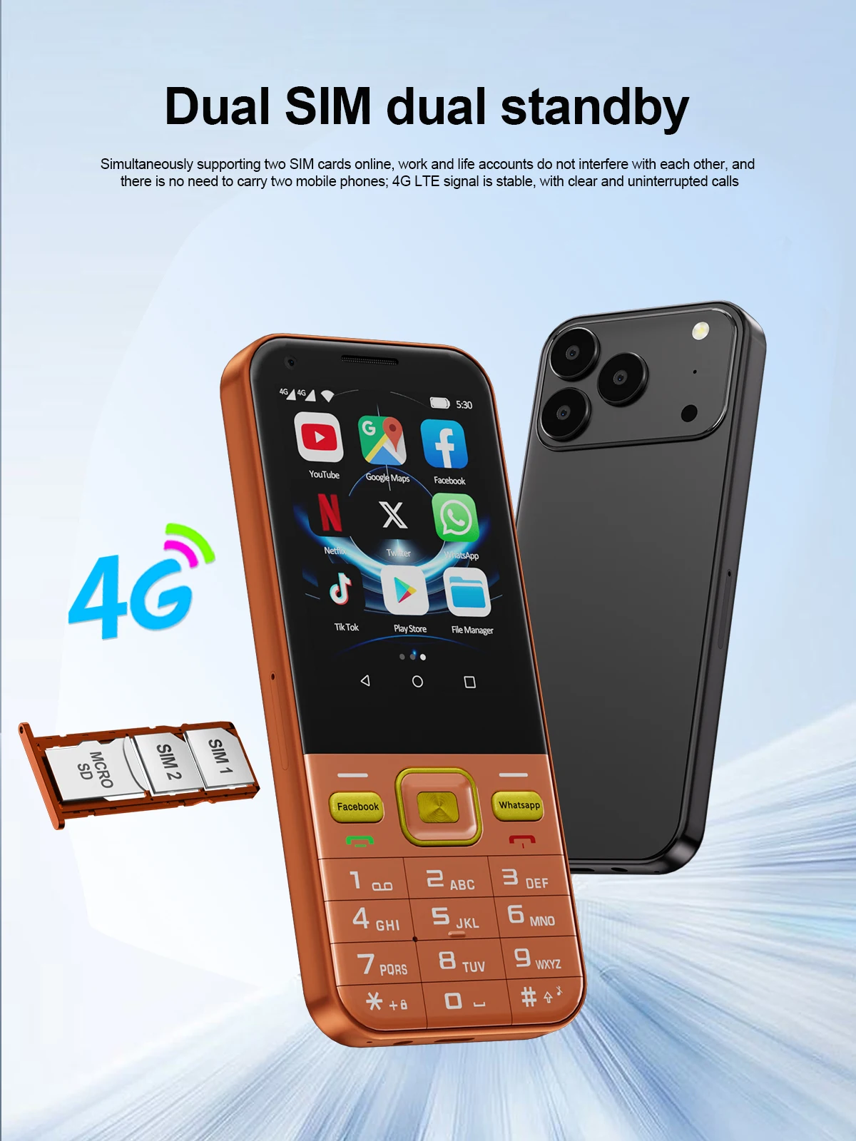 SERVO 4G Button Smartphone Android System 2 SIM 2GB RAM 16GB ROM 2200mAh Battery WiFi Hotspot FM 2.8' Touch Screen Small Mobile