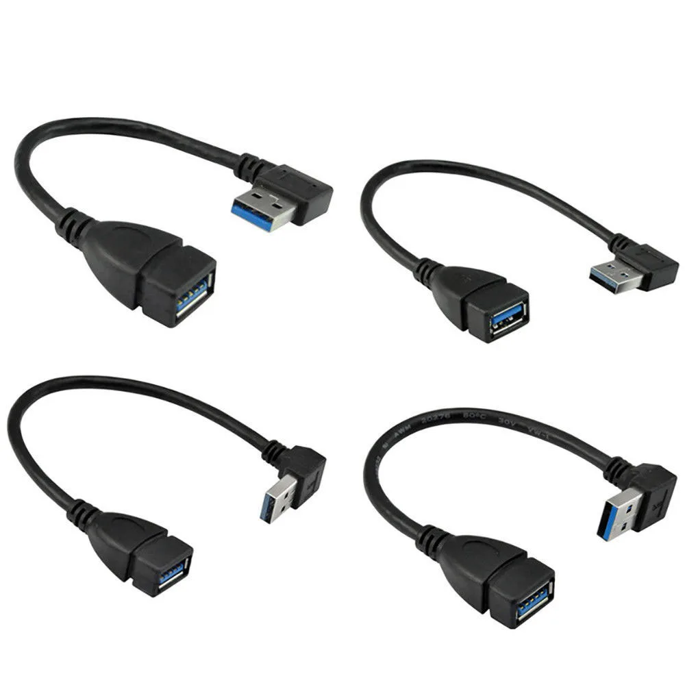 Usb 3.0 Angle 90 Degree Extension Cable Male To Female Adapter Cord Data-Y18A
