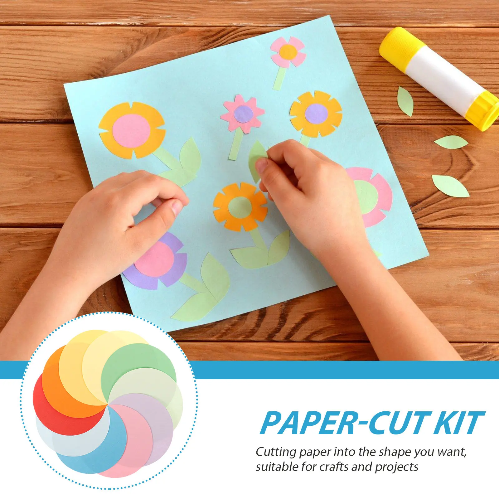 100Sheets Paper-Cut Kit Colored Folding Paper Set Decorative DIY Crafts Party Art Project for 3D Origami Kit
