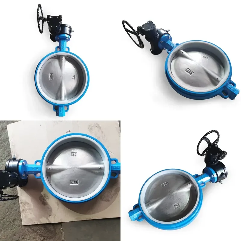 12-Inch DIN BS JIS standard silicone butterfly valve with pneumatic DI body with secondary worm head for water applications