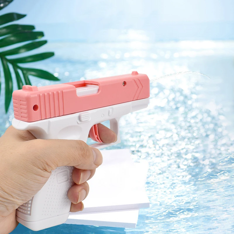 Pistola de agua Glock para niños, PISTOLA DE PULVERIZACIÓN de agua al aire libre, juguete Manual de explosión, juego interactivo para padres e