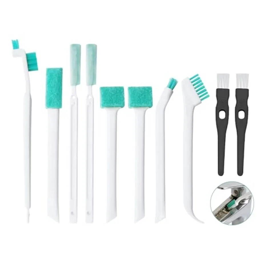 Lot de 10 brosses de nettoyage multifonctions pour petits espaces, kit de brosses de précision pour rainures de fenêtre, clavier, B