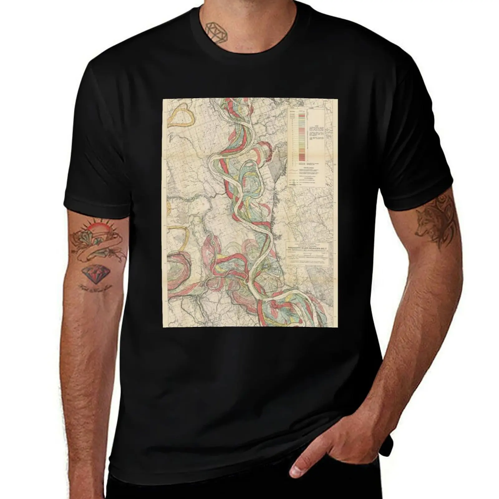 Harold Fisk, 1944 - Ancient Courses: Mississippi River Meander Belt, Plate 22 Sheet 13 T-Shirt