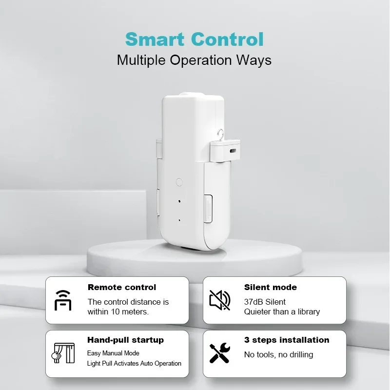 3IN1 Track Smart Curtain Motor WiFi APP Remote Control Silent Electric Curtain Driver for Living Room Bedroom Office Home Use