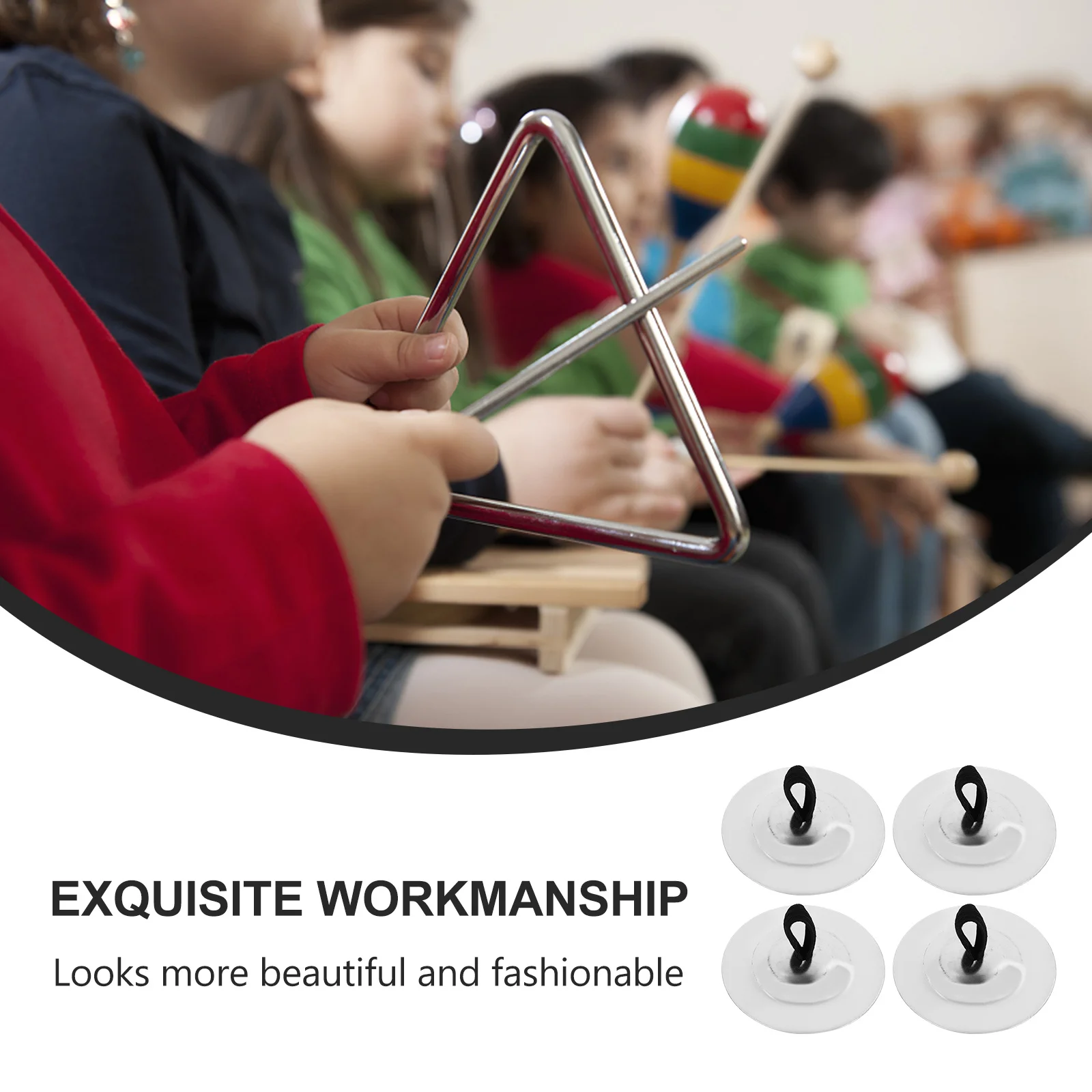 

4Pcs Copper Finger Cymbals for Kids Professional Musical Instrument Dancing Props Clear Tone Mini Percussion Finger Instrument