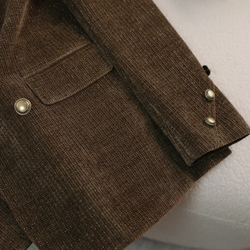 خريف شتاء جديد أنيق سروال قصير المرأة سترة فضفاضة ملابس خارجية غير رسمية الإناث معطف جودة مريحة #4