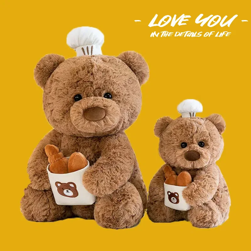

Cute Hug Bear Pastry Artist Plush Toy Baker Bear Doll Children's Pillow Gift Toy