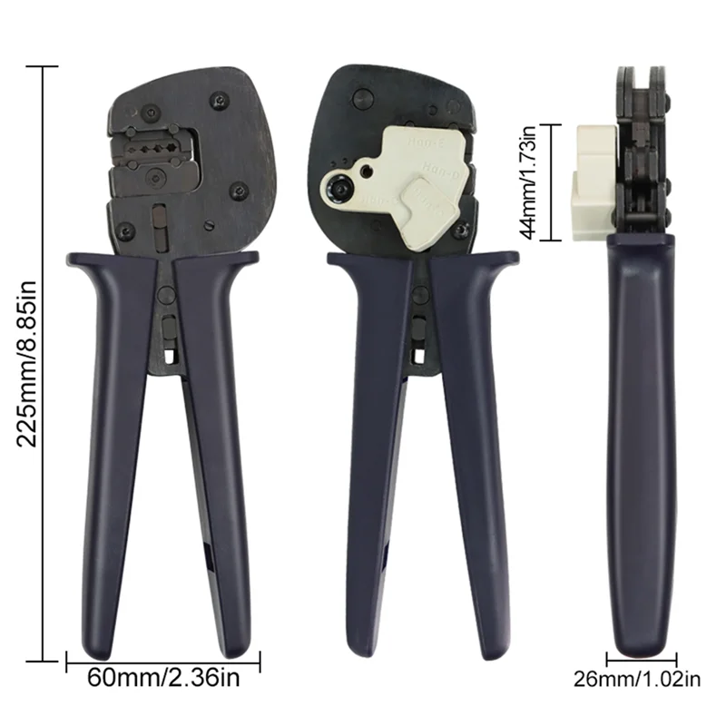 

AT21-Crimp Tool Set YEP-166 Vertical Aviation Heavy-Duty Terminal Crimping Pliers 0.5-4Mm2/20-11AWG Electrical Wiring Device