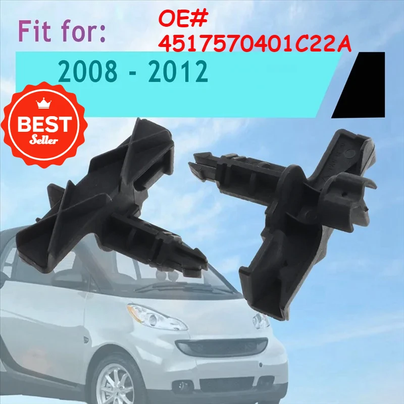 

2 PCS Car Right & Left Front Hood Locking Lower Lock Black ABS Fit For Smart Fortwo 2008 - 2012 4517570301C22A, 4517570401C22A