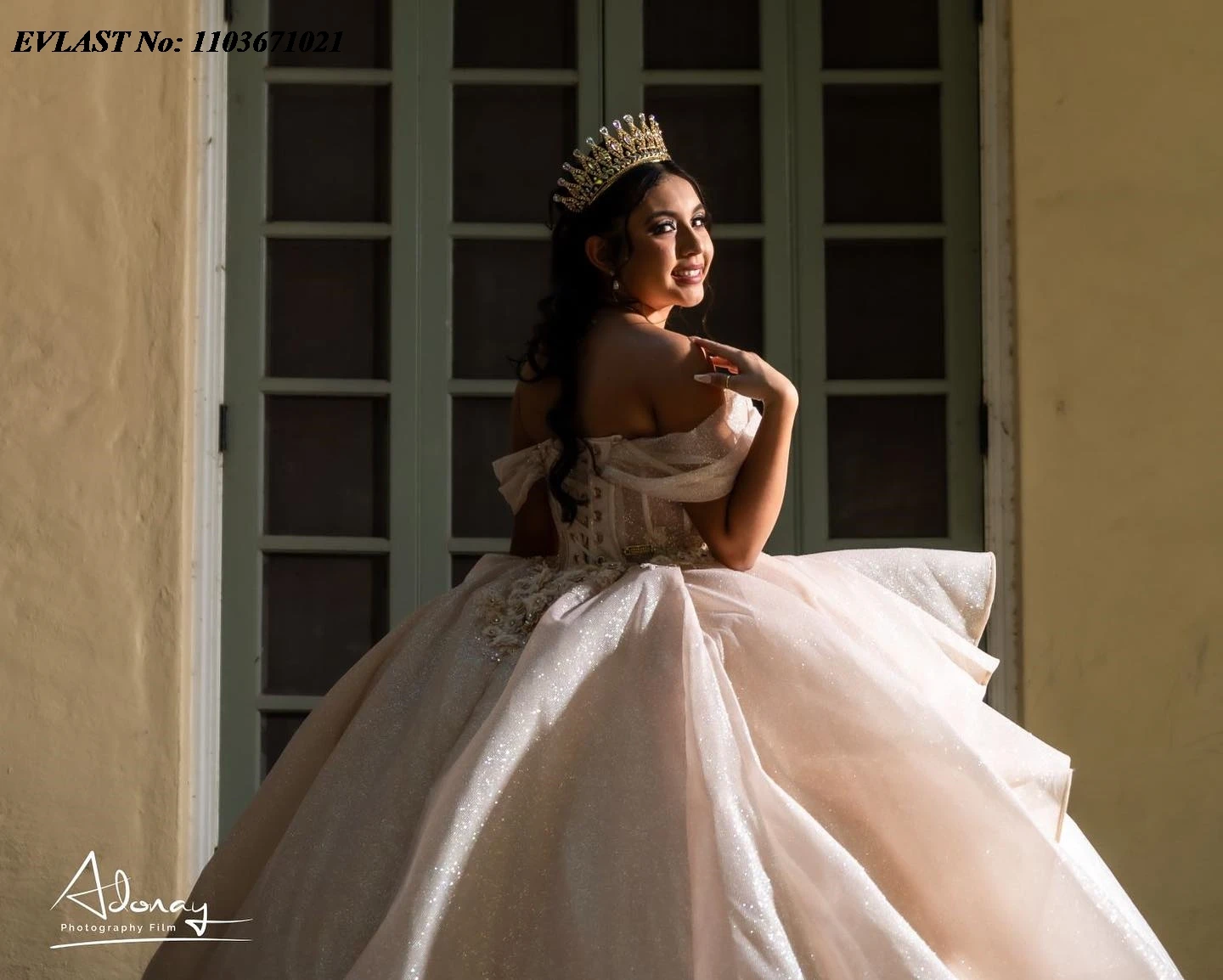 EVLAST-Robe de RhQuinceanera rose personnalisée, appliques en dentelle brillante, corset à plusieurs niveaux de perles, robe Sweet 16, SQ361