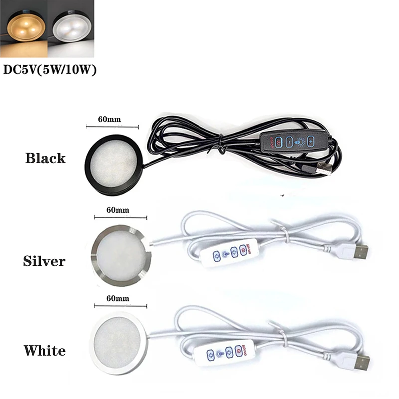 

8mm Ultra Slim LED Spotlight USB 5V LED Under Cabinet Shelf Light Caravan Campervan Spotlight Indoor Light with Switch 5W/10W.