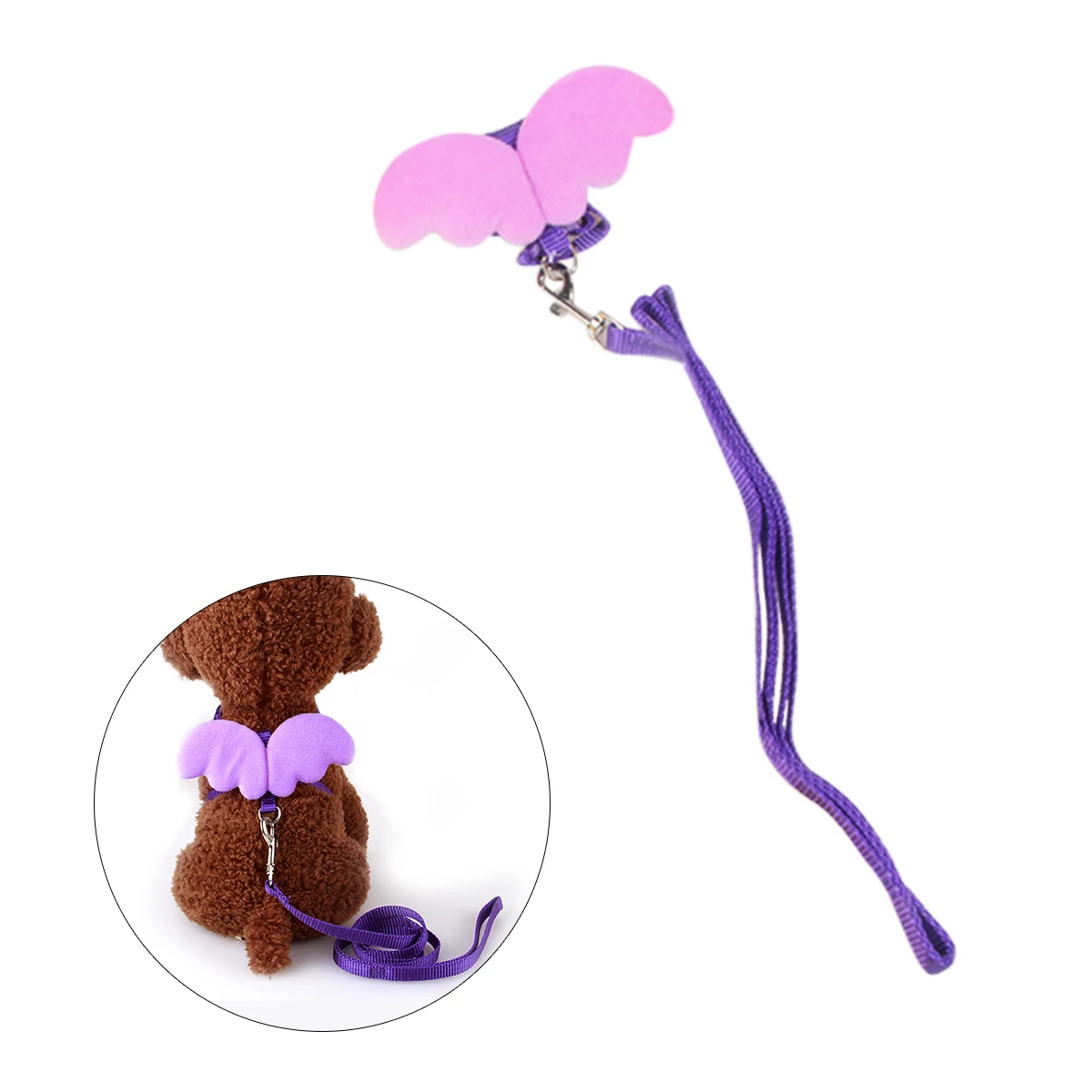 

Pet Harness Chest Strap Adjustable No-Choke Small Dog Pet Chest Harness Violet Lead Angel Wings Walking Control