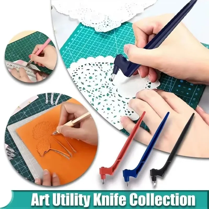1-4Set Craft Cutting Tools With 360 Degree Rotating Blade Paper-Cutter Art Carving Pen Tool Stainless Steel Cutter Knife